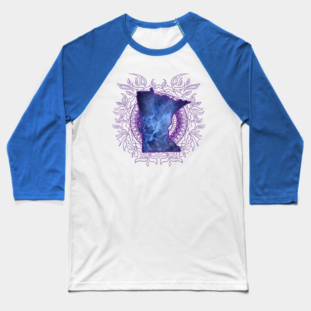 Minnesota Mandala Baseball T-Shirt by Manfish Inc.